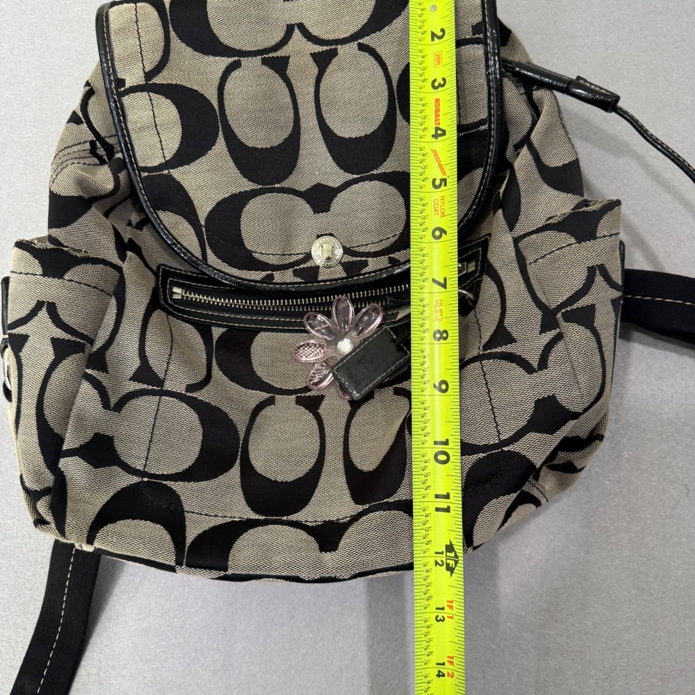 Coach Backpack Womens Medium Black Signature C Jacquard Canvas F18356 - Picture 8 of 9